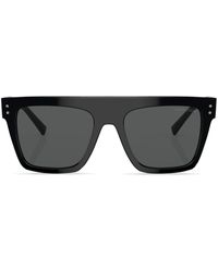 Giorgio Armani - Logo-print Square-frame Sunglasses - Lyst