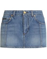 Dolce & Gabbana - Denim Mini Skirt - Lyst