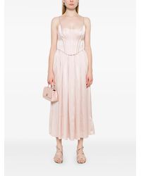zimmermann tama corset dress NWT Zimmermann Tama Corset MIDI FloralSilk Linen Dress Size 4 As seen on JLO