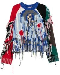 Charles Jeffrey - Guddle Fringe-Detail Intarsia-Knit Sweater - Lyst
