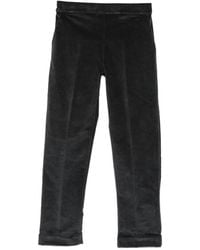 Whyci - Velvet-Effect Turn-Up Trousers - Lyst