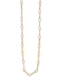 Azlee - Collar De Doble Eslabón Grande Con Diamantes - Lyst