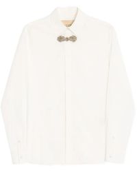 Valentino Garavani - Embroidered Long-Sleeved Cotton Shirt - Lyst