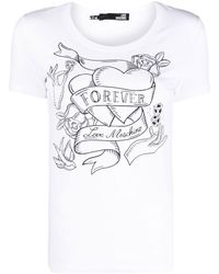 Love Moschino - Slogan-print Short-sleeved T-shirt - Lyst