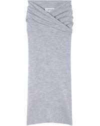 Lanvin - Draped Wrap-Effect Midi Skirt - Lyst