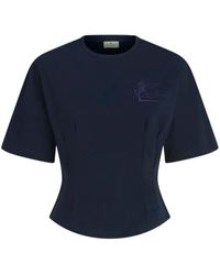Etro - Pegasoモチーフ クロップドtシャツ - Lyst