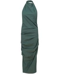 green emerald velvet dress Jewel Cutout Midi Dress main image 1