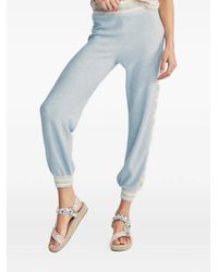LoveShackFancy - Striped-Trim Track Pants - Lyst