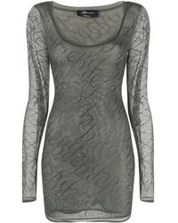 Blumarine - Crystal-Embellished Tulle Minidress - Lyst