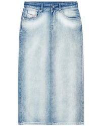DIESEL - De-Skye-Fsi Five-Pocket Midi Denim Skirt - Lyst