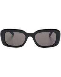 Saint Laurent - Logo-Plaque Rectangle-Frame Sunglasses - Lyst