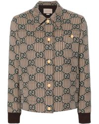 Gucci - GG Supreme Wool Bomber Jacket - Lyst