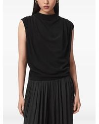AllSaints - Emerson Draped Sleeveless Top - Lyst