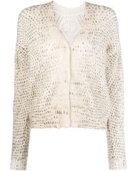 Twinset - Brushed-Effect Open-Knit Cardigan - Lyst
