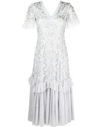 Needle & Thread - Primrose Floral-embroidered Tulle Dress - Lyst