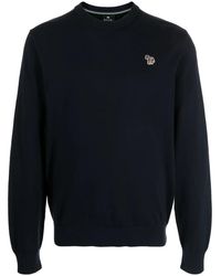 Paul Smith - Organic Cotton Zebra Crew-Neck Sweater - Lyst