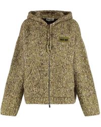 Miu Miu - Hooded Zip Sweatshirt - Lyst