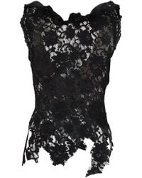 GIUSEPPE DI MORABITO - Ruffled Lace Top - Lyst