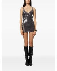 GOD SAVES QUEENS - Sirena Sequin-Embellished Mesh-Panel Mini Dress - Lyst
