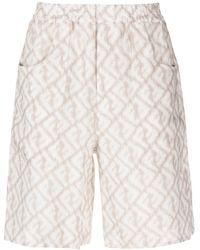 Fendi - Shorts aus Leinen mit Print - Lyst