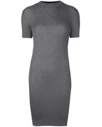 Vera Wang Ribgebreide Mini-jurk - Grijs