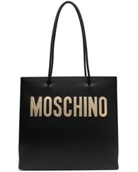 Moschino - Sac porté épaule en cuir à patch logo - Lyst