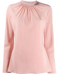 Agnona Gathered Neck Blouse - Pink