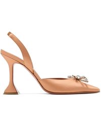 AMINA MUADDI - Rosie Crystal-Bow Slingback Pumps - Lyst