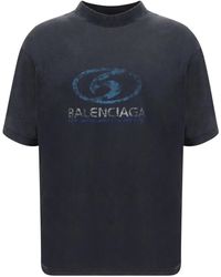 Balenciaga - Surfer Logo-Print Cotton T-Shirt - Lyst