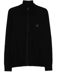 BOSS - Cardigan Mit Logo-Patch - Lyst
