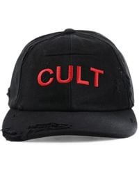 MATIERES FECALES - Distressed Embroidered Baseball Cap - Lyst