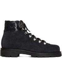 SCAROSSO - Catherine Woven-Panel Lace-Up Boots - Lyst