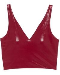 MACRON - V-Neck Cropped Performance Top - Lyst