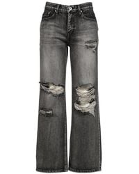 BOHEMSEO - Distressed Wide-Leg Jeans - Lyst