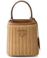 Prada - Mini Panier Triangle-Logo Bucket Bag - Lyst