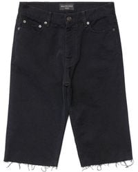 Balenciaga - Pantalones vaqueros cortos con dobladillo sin rematar - Lyst