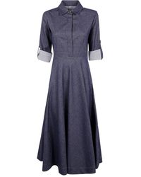 Liviana Conti - Midikleid aus Denim - Lyst