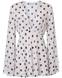 Nicholas - Nerissa Ls V-Neck Mini Dress - Lyst