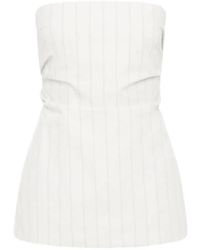 St. Agni - Strapless Tie Back Pinstriped Top - Lyst