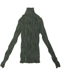 Issey Miyake - Chiffon Twist 3 Pleated High-Neck Top - Lyst