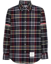 Thom Browne - Flanellen Overhemd Met Tartan Ruit - Lyst