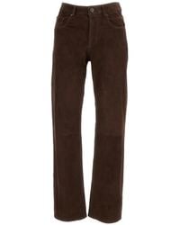 Arma - Straight-Cut Suede Trousers - Lyst