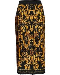 Versace Jeans Couture - バロックプリント プリーツスカート - Lyst