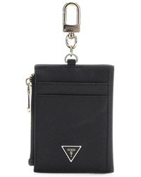 Guess - Saffiano Logo-Plaque Zip-Fastening Card Holder - Lyst