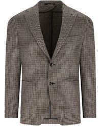 Tagliatore - Jacke mit Hahnentrittmuster - Lyst