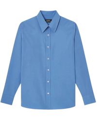 A.P.C. - Camicia A Maniche Lunghe Con Bottoni - Lyst
