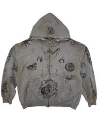 Balenciaga - Tattoo-Print Zip-Up Hoodie - Lyst