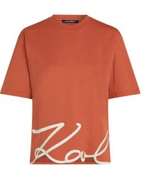 KARL LAGERFELD - T-Shirt À Ourlet Signature - Lyst
