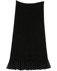 Maje - Pleated Ruffled Mid Skirt - Lyst