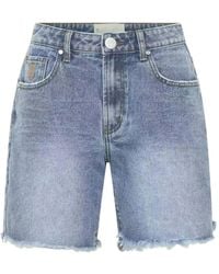 One Teaspoon - Frayed Distressed Denim Shorts - Lyst